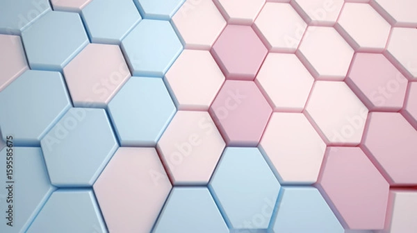 Fototapeta 3D Hexagon Pattern with Pastel Colors
