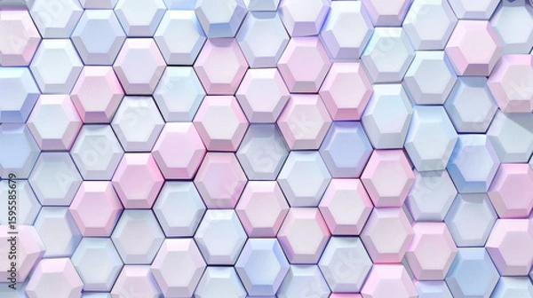 Fototapeta 3D Hexagon Pattern with Pastel Colors