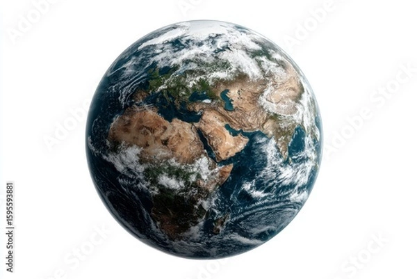 Fototapeta Earth View From Space Showing Africa and Middle East