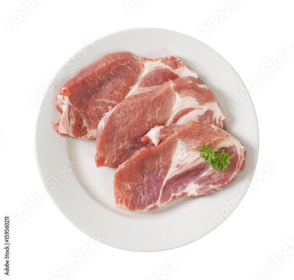 Obraz raw pork neck steaks