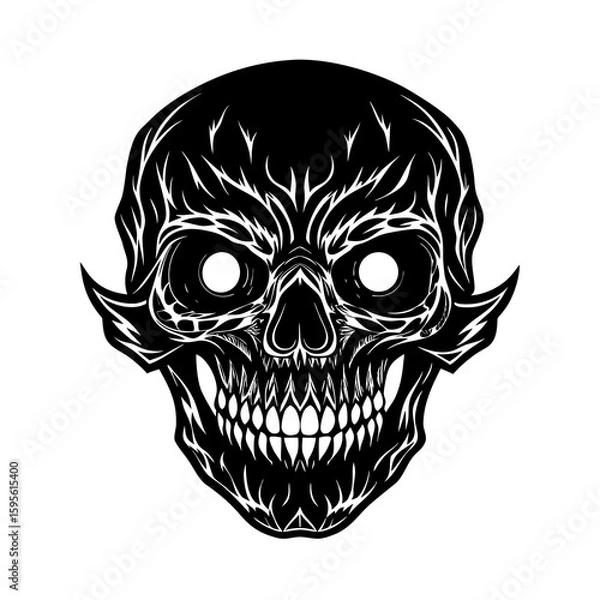 Obraz Skull With Glowing Eyes Vector