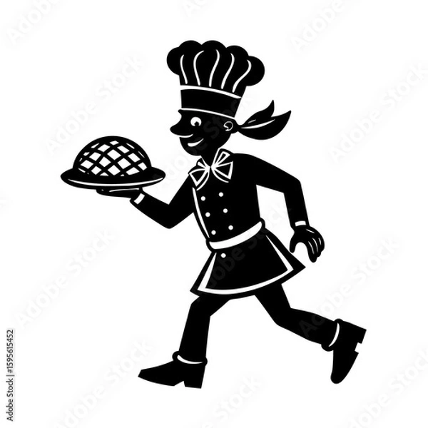 Obraz Sleepwalking Chef Mascot Holding A Pie Vector