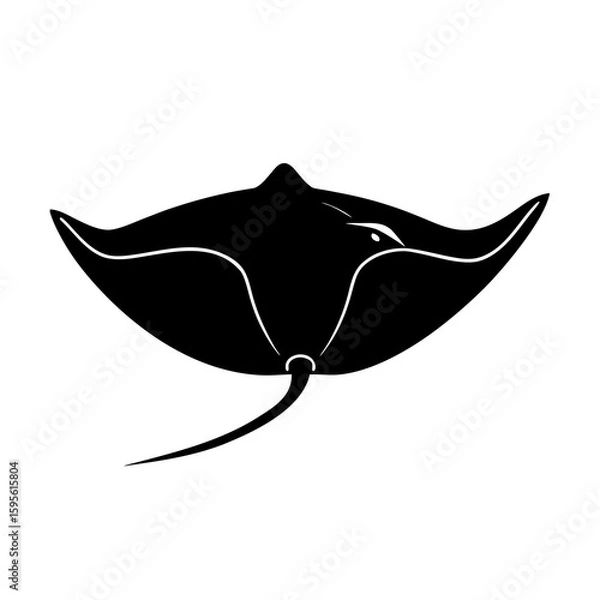 Fototapeta Stingray Over The Seabed Vector