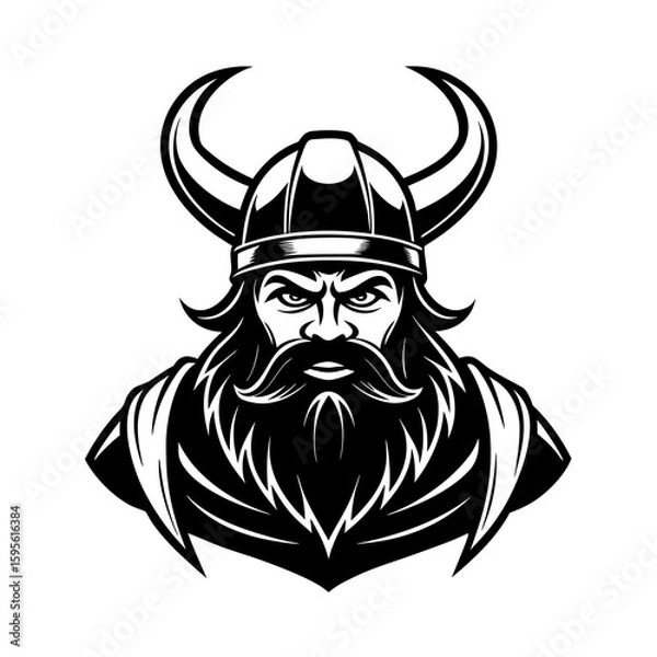 Obraz Viking Chef Mascot With Horned Chef Hat Vector
