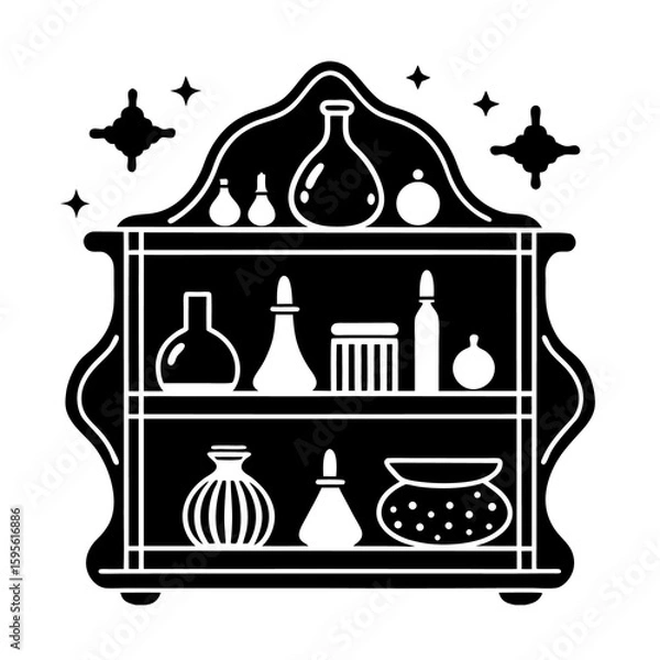 Fototapeta Witchs Potion Shelf Vector