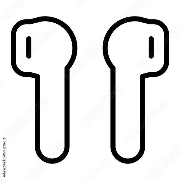 Obraz Ear Buds vector line icon design