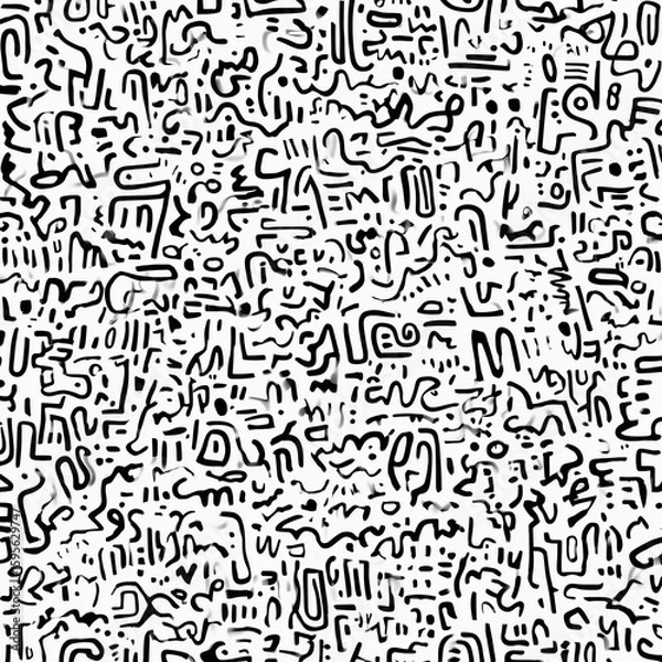 Fototapeta Abstract black and white line pattern for artistic background and creative design