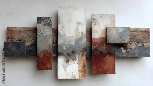 Fototapeta Showcase Organic Texture Concepts Using Chalk White and Rust Patina Layouts for Stunning Architectural Details