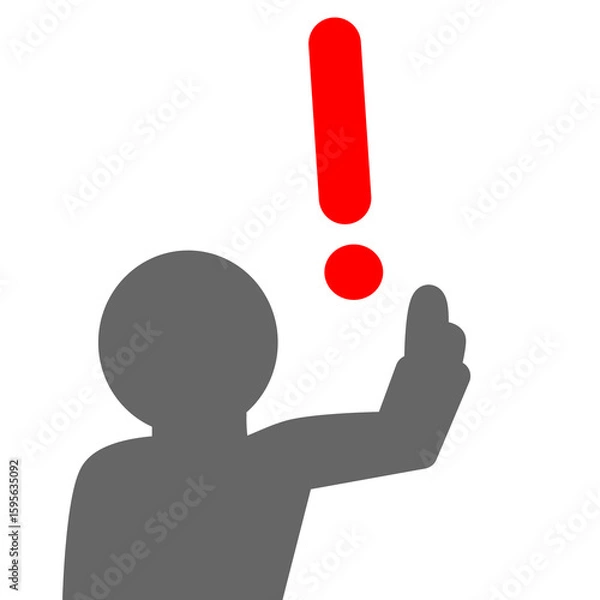 Obraz man with exclamation mark