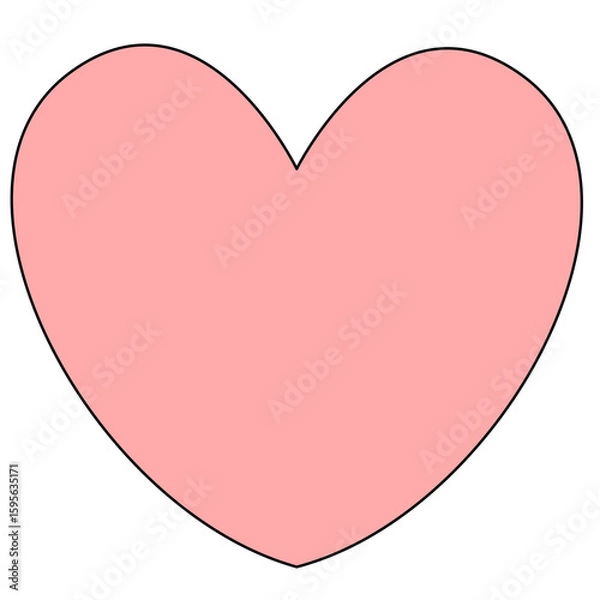 Obraz pink heart on white background