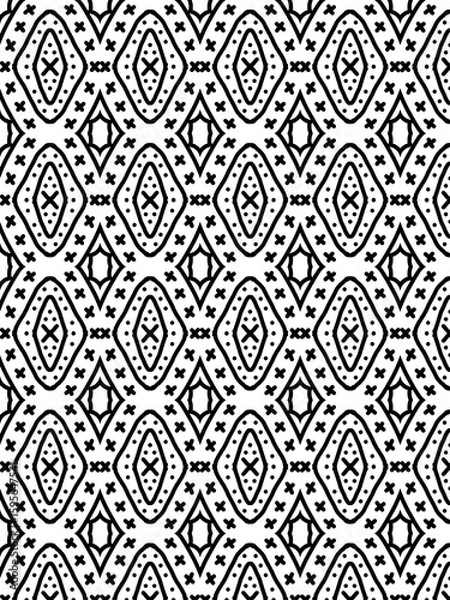Fototapeta black and white seamless pattern