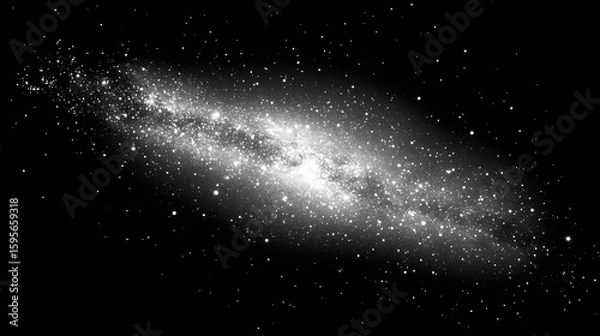 Obraz A detailed grayscale image of a spiral galaxy.