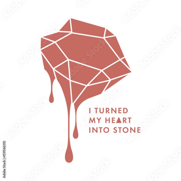 Fototapeta Trendy postcard with bleeding diamond.