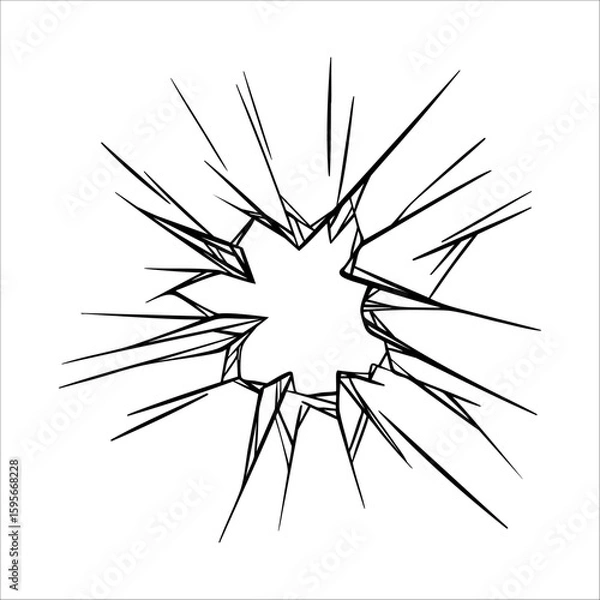 Fototapeta Broken glass picture is suitable as a background image. It's a vector image.	
