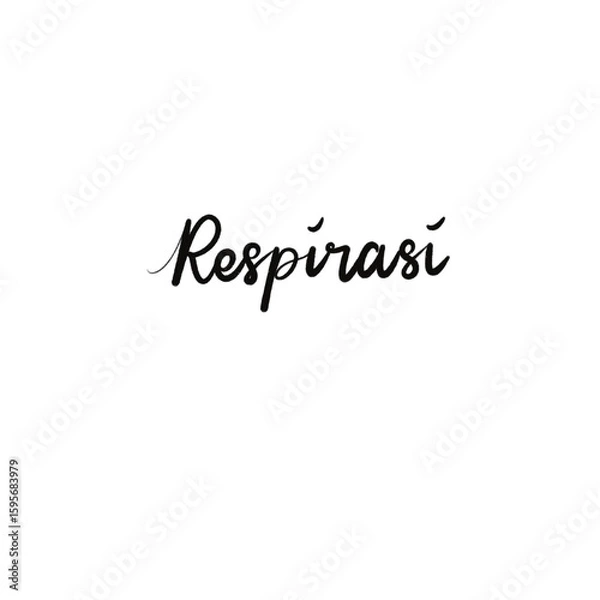 Fototapeta Respiration Lettering – Handwritten Typography on Human Breathing System