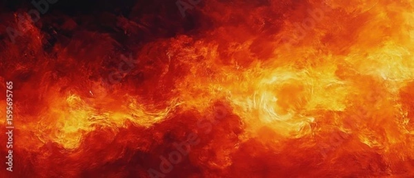 Fototapeta Abstract swirling fiery patterns in intense shades of orange and red creating a dynamic and energetic flow resembling molten lava or cosmic flames
