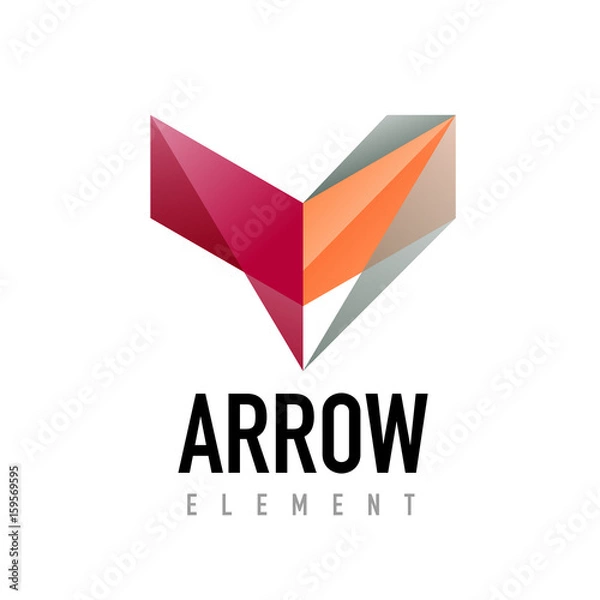 Fototapeta Vector arrow geometric design logo