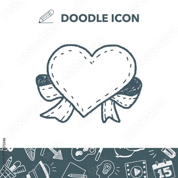 Obraz love label doodle