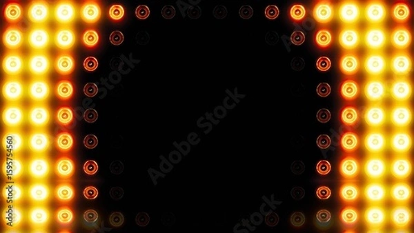 Fototapeta Bright Stage Lights Array Creates Energetic Mood