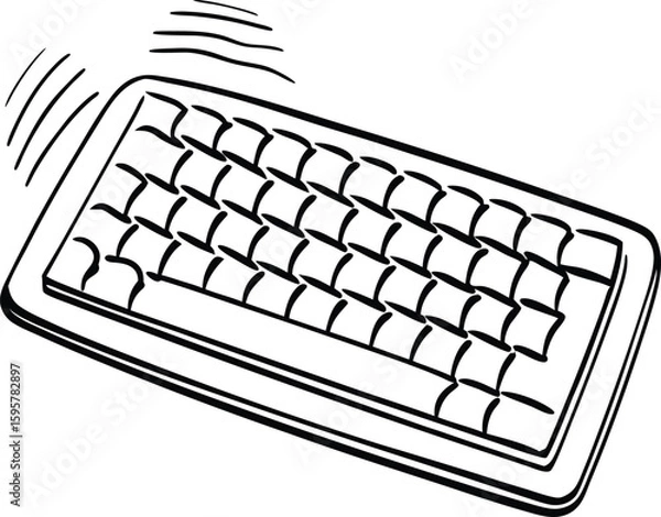 Fototapeta Wireless Keyboard Silhouette Icon, Tech Input Device