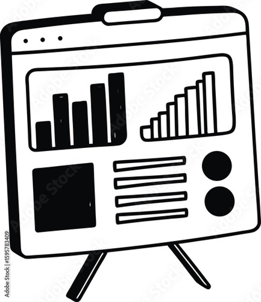 Fototapeta Data Dashboard Icon Silhouette for Metrics and Analysis