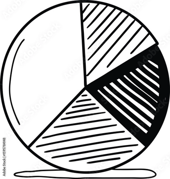 Fototapeta Pie Chart Silhouette Icon for Data Analytics