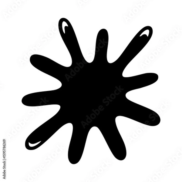 Fototapeta Black paint splatter vector graphic design element for creative projects and artistic backgrounds and designs silhouette