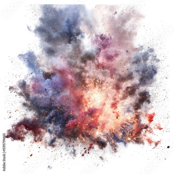 Fototapeta Exploding nebula, vibrant colors, abstract cosmic clouds
