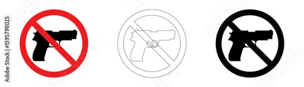 Obraz No firearms allowed sign in vector format