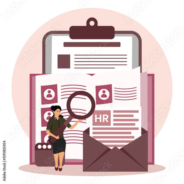 Obraz HR Management concept and Employee Recruitment Process.