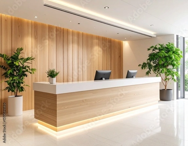 Fototapeta ナチュラルな受付カウンターシンプル