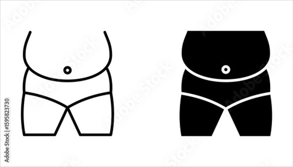 Fototapeta overweight people icon set, for web design, vector illustration on white background. 