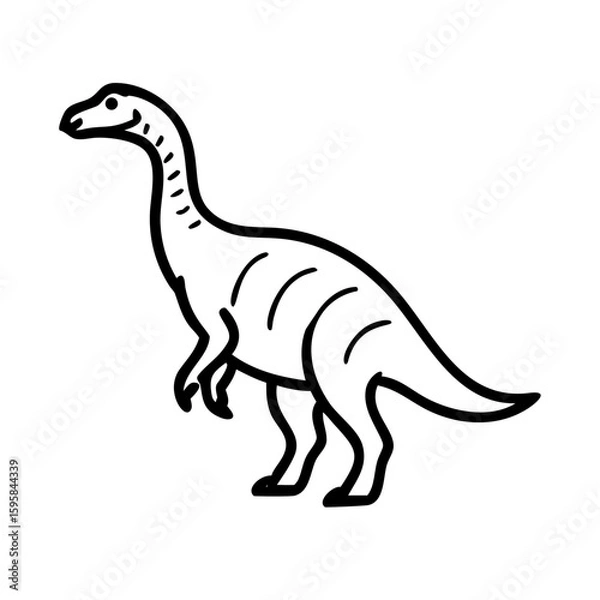 Fototapeta Dinosaur Minimal Vector Pictogram
