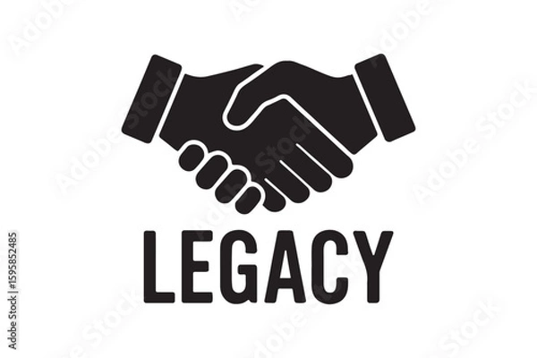 Fototapeta Legacy handshake silhouette vector art illustration on white background