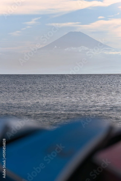 Fototapeta 長者ケ崎の夕景と富士山のシルエット