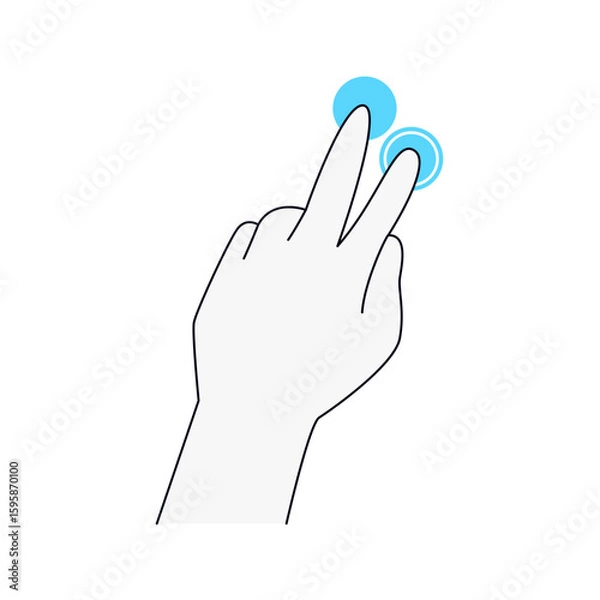 Fototapeta Touch Gestures Illustrations