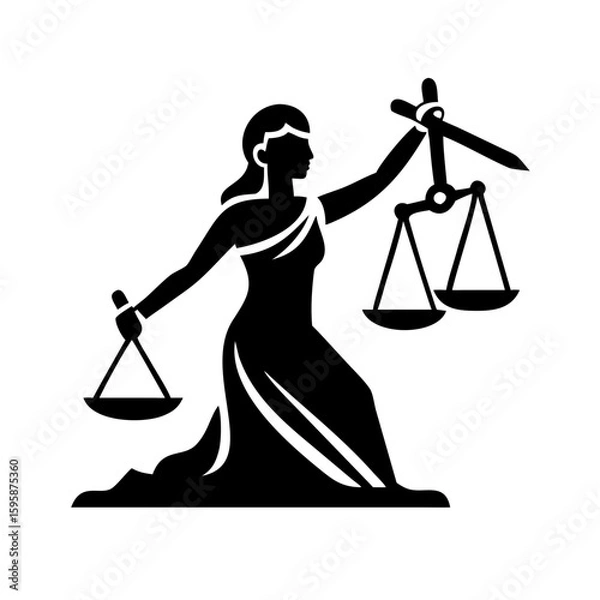 Fototapeta Symbol of Justice Minimal Vector Pictogram