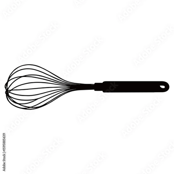 Fototapeta silhouette image of a whisk with a transparent background