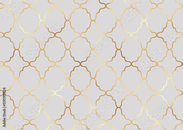 Fototapeta decorative arabic themed pattern background with gold foil texture 0703