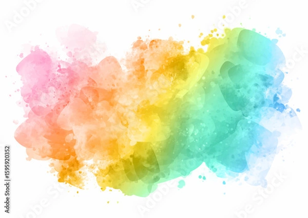Fototapeta hand painted rainbow coloured watercolour splatter design 1302