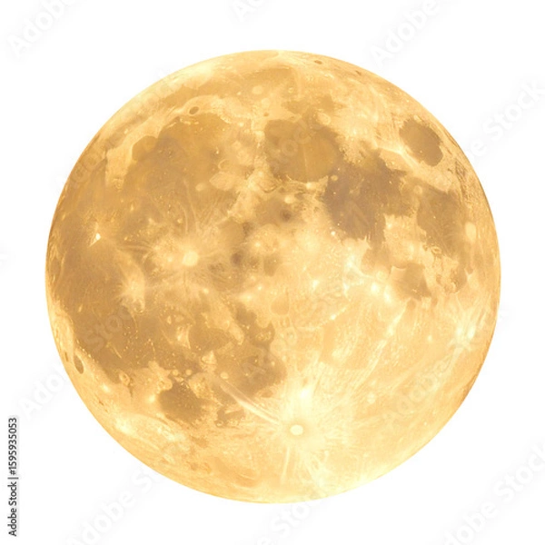 Obraz Cut out imahe of yellow full moon. Mid-Autumn Festival, Moon Festival, Halloween element.	