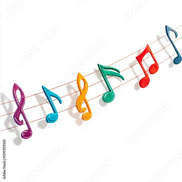 Obraz music notes background. Generative AI