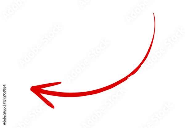 Fototapeta Dynamic thin red down arrow element design.