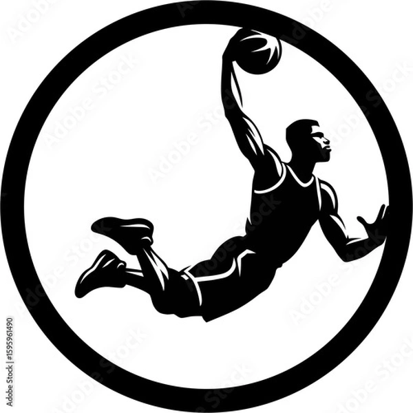 Obraz Slamdunk silhouette logo drawing art