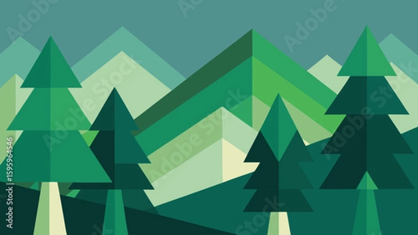 Obraz abstract forest created from triangles and rectangles