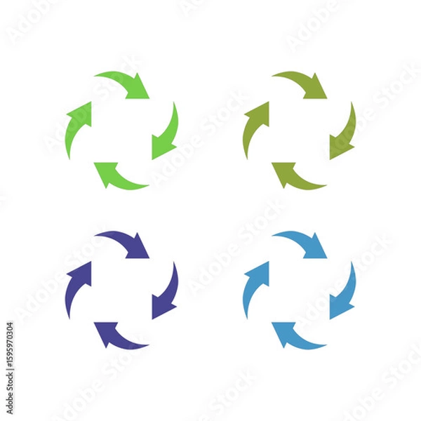 Fototapeta RECYCLE ARROWS SIGN SYMBOL LOGO VECTOR