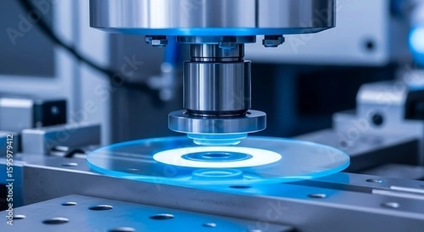 Fototapeta Precision machine processing transparent disc industrial