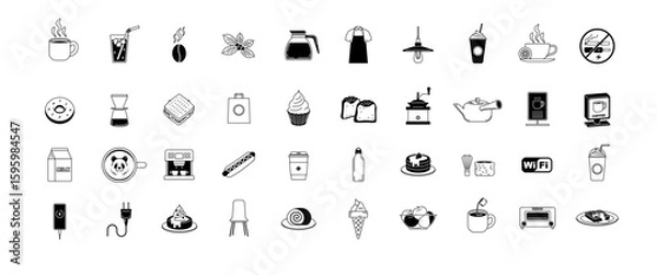 Fototapeta 喫茶店アイコン