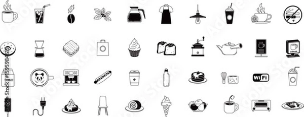 Fototapeta 喫茶店アイコン