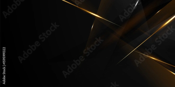 Obraz Black background with a luxurious gold effect. Vector illustration